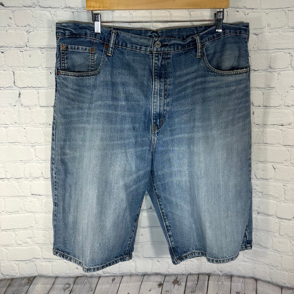 Levis 569 Loose Straight Denim Shorts Mens 40 Blue Medium Wash Cotton 1474